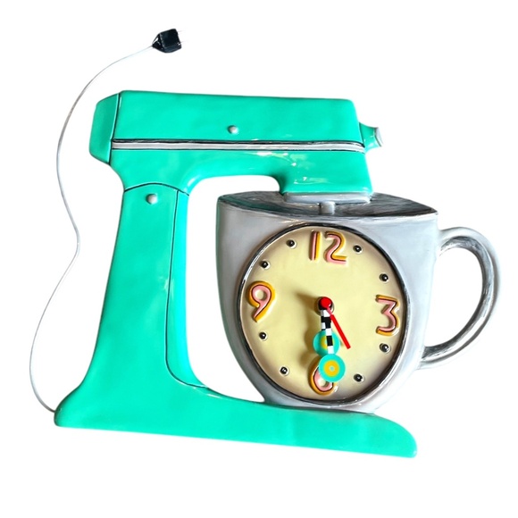 Allen Designs Wall Clock, Retro Whimsical Mixer Clock, PENDULUM IS MISSING - Picture 2 of 10